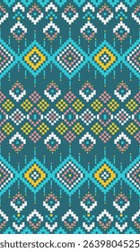 Seamless Pixel Art Fabric Pattern with Modern Geometric Design and Abstract Color Blocks for Contemporary Textile Projects and Digital Inspired Home Decor