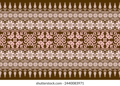 Seamless pixel art pattern. Aztec geometric vector background. Can be used in textile design, web design for making of clothes, accessories, decorative paper, backpack, wrapping, envelope, tile, etc.