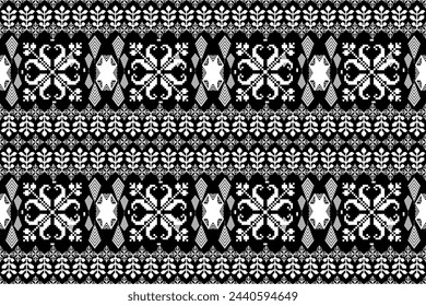Seamless pixel art pattern. Aztec geometric vector background. Can be used in textile design, web design for making of clothes, accessories, decorative paper, backpack, wrapping, envelope, tile, etc.