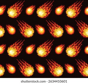 Fundo de pixel contínuo com cometas.
