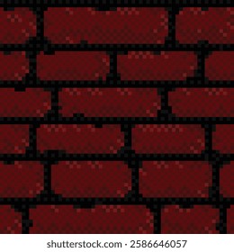 The seamless pixel background with red brick.
