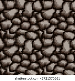 Seamless pixel background with stones.
