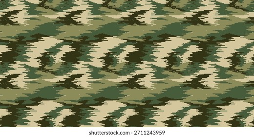 Padrão de camuflagem de pixel sem costura - Camo de azeitona verde do exército e do deserto