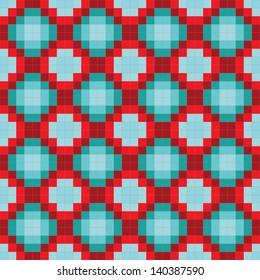 Seamless pixel cube pattern