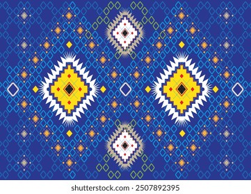 Seamless pixel ethnic pattern for fabric, geometric, wallpaper, pixel art, background, design for fabric, curtain, carpet. Glittery pattern art illustration.