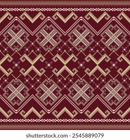 Seamless pixel fabric pattern For home decoration work With craftsmanship and meticulousness
