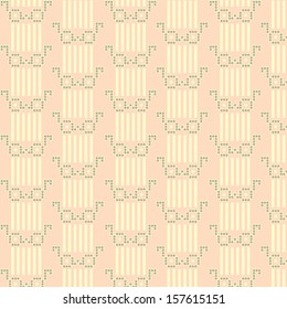 Seamless with pixel glasses. Vector art