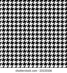 Seamless pixel hounds tooth pattern in black and white.