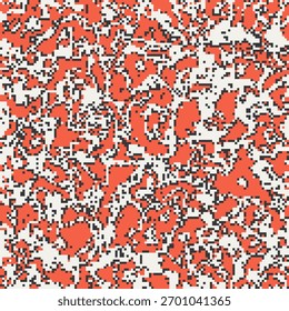 Padrão de vetor de lava de pixel sem costura inspirado em videogames retrô e estética de anime. O fogo líquido abstrato com texturas pontilhadas, ruidosas e grunge cria uma sensação nostálgica de 8 bits