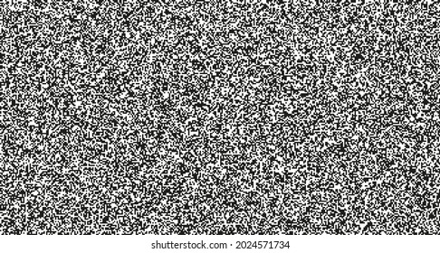 Seamless pixel noise texture. Static interference grunge vector background. TV screen no signal