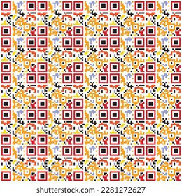 Seamless pixel pattern. Colorful geometric background. Vector illustration.