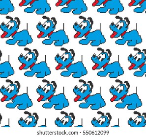 seamless pixel pattern in dogs