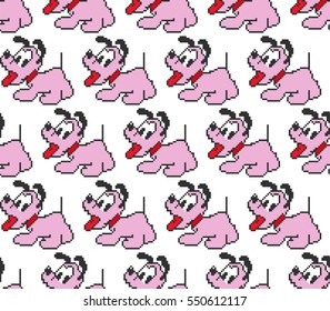seamless pixel pattern in dogs