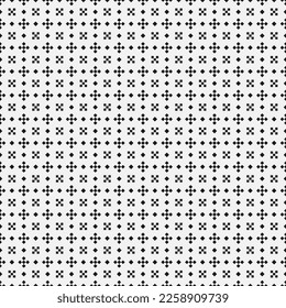 Seamless pixel pattern. Modern geometric abstract black and white background. A regularly repeating geometric tiling grid with rectangular shapes. Vector graphics.