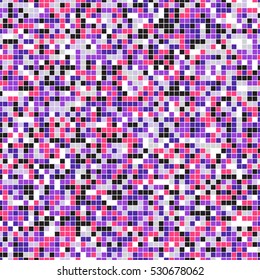 Seamless pixel pattern. Pink and violet pixel background. Vector illustration for your graphic design.