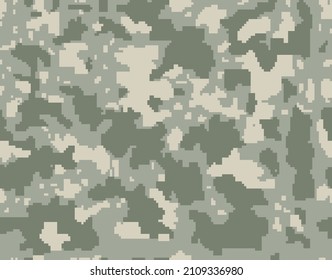 
Seamless pixelated camouflage pattern, vector trendy illustration. Ornament. Army background