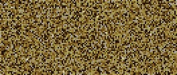 Seamless Pixelated Golden Texture. Yellow Noise Grain Pattern. Shining Sparkling Gold Mosaic Background. Yellow Square Glitter Vector Background