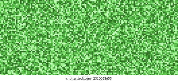 Seamless pixelated green texture. Verdant noise grain pattern. Virid mosaic background. Green shades glitter vector background