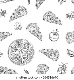 Seamless pizza patern