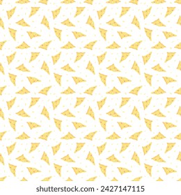 Seamless pizza pattern. Black and white pizza background. Doodle vector pizza illustration. Fast food vector pattern