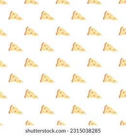Seamless pizza pattern. Drawn pizza background. Doodle vector pizza illustration