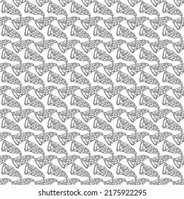 Seamless pizza pattern. Simple pizza background. Doodle vector pizza illustration