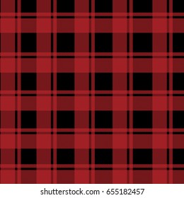 Seamless plaid background with black and red