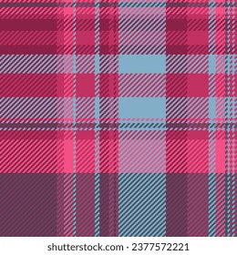 Fondo transparente del tartán de textura de tela de tela con un vector textil de patrón de comprobación en colores rosa y cian.