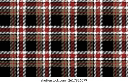 Seamless plaid, black, red, white, brown, classic and stylish, perfect for designing clothes, skirts, pants or other apparel, adding a touch of flair to your look.