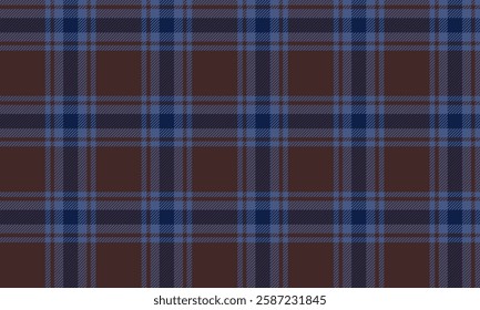 Seamless plaid, brown, blue, and navy blue, suitable for designing clothes such as skirts, pants to look beautiful and stylish, suitable for all occasions.