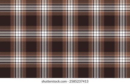 Seamless plaid, brown, cream, white, suitable for designing fashion clothes such as skirts and pants, giving a classic and warm look to your outfit.