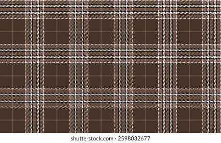 Seamless plaid, brown, white, black, classic style, suitable for designing clothes such as skirts and pants, giving a modern and unique look.