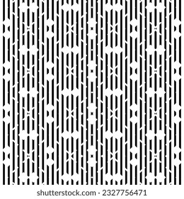 Seamless plaid check and absi pattern in black and white. Classic countryside fashion texture.