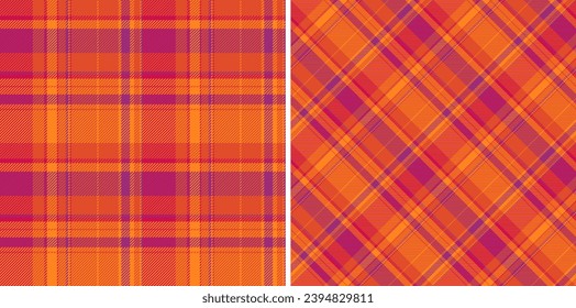 Seamless plaid check of background tartan vector with a textile fabric pattern texture set in gold colors.