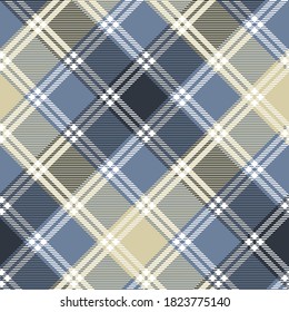 Seamless plaid check pattern. Allover checkered fabric print. 