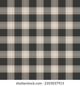 Patrones de estratificación y cuadros de color negro y blanco para el diseño textil. Tartán trenzado con fondo cuadrado para una impresión de tela. Ilustración vectorial.