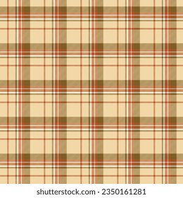Modalidades de color beige y naranja verde impecables y estampadas a cuadros para el diseño textil. El fondo gráfico del patrón de Tartán es plano para una impresión de tela. Ilustración vectorial.