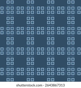 Seamless plaid design for bedding and tablecloth. Retro men’s style print. Geometrical squares with lines, grid pattern in dark blue and gray color. Bed sheet and pillow case design. Vector, EPS 10.