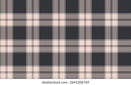 Seamless plaid fabric, black, cream, brown, for clothes, skirts and pants, casual wear, pajamas, blankets, adding a simple and elegant style that suits every occasion.