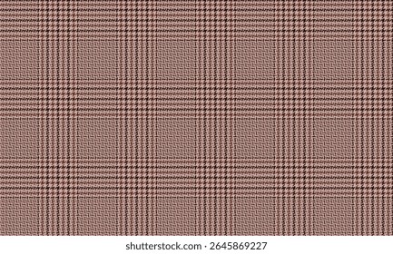 Seamless plaid fabric, brown, cream, looks warm, calm, elegant, for designing clothes, skirts and pants that emphasize classic and contemporary style.