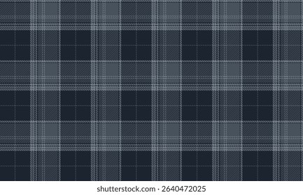 Seamless plaid fabric, navy blue, gray for textiles and clothing design such as skirts, pants, tablecloths, aprons, adding style to every look perfectly.