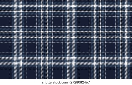 La tela a cuadros sin costuras en azul marino, azul claro y blanco es ideal para el diseño de moda en ropa, faldas y pantalones, agregando un toque clásico y distintivo a cualquier estilo.