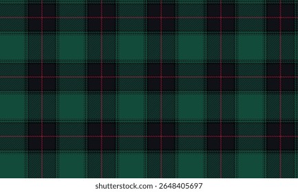 Seamless plaid fabric pattern, green, black, red, classic design for textile design, clothing, skirts, pants, dresses, tablecloths, adding a stylish and elegant look.