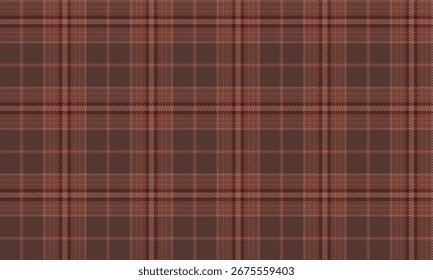 Seamless plaid fabric patterns in brown, orange, and dark red for designing clothes, skirts, dresses, shirts, or pants that emphasize simplicity but have a unique identity.
