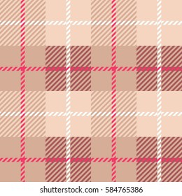 seamless Plaid fabric texture cells with stripes Scotland pattern pink