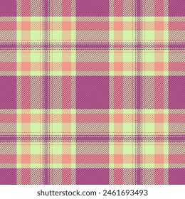 Seamless plaid fabric of texture textile pattern with a check background tartan vector in pink and red colors.