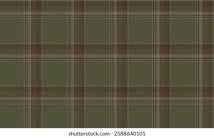 Seamless plaid, green, brown, design for skirts, various classic styles, giving a smooth, modern touch, suitable for all occasions.