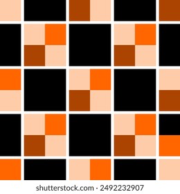 Seamless plaid mosaic pattern. Vector Illustration.