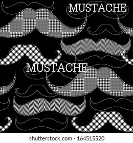 seamless plaid mustaches pattern