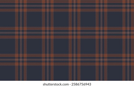 Seamless plaid, navy blue, orange, brown, warm feeling, suitable for designing clothes, skirts, pants to add a simple but good style.